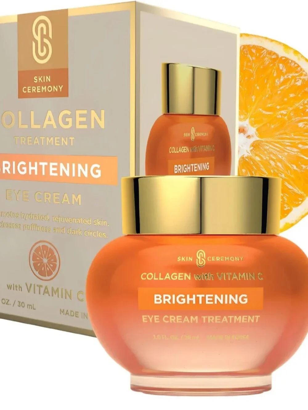 Skin Ceremony Brightening Orange Eye Cream Treatment with Vitamin C NiB